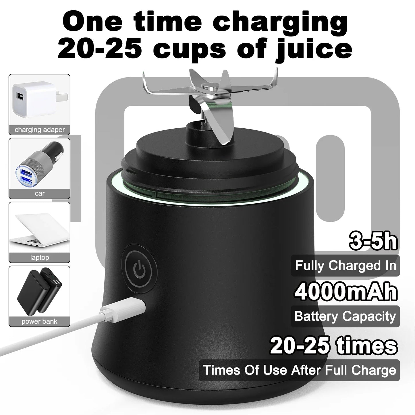 BlendrPro PowerBlend 600 – 4000mAh Portable Juicer